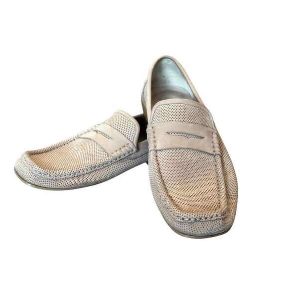 Bruno Magli Carlos Tan Perforated Leather Loafer Men’s Size 9 - Picture 1 of 13